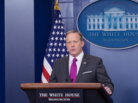  On Thursday, March 9, White House Press Secretary Sean Spicer, gives the briefing in the James S. Brady Press Briefing Room of the White Ho...