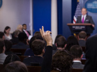  On Thursday, March 9, White House Press Secretary Sean Spicer, gives the briefing in the James S. Brady Press Briefing Room of the White Ho...