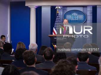  On Thursday, March 9, White House Press Secretary Sean Spicer, gives the briefing in the James S. Brady Press Briefing Room of the White Ho...