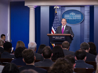  On Thursday, March 9, White House Press Secretary Sean Spicer, gives the briefing in the James S. Brady Press Briefing Room of the White Ho...