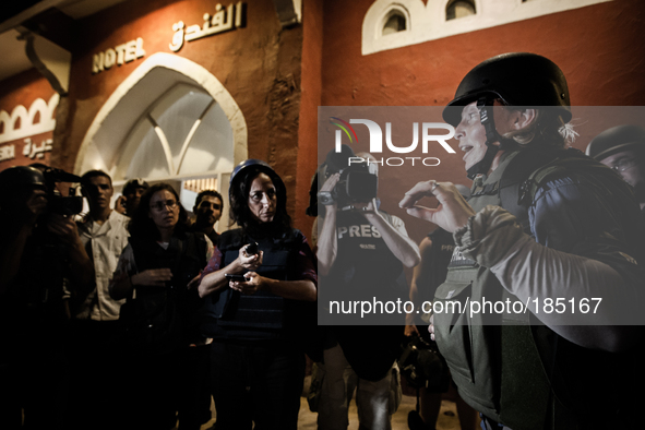 Photojournalist Alison Baskerville, member of the Frontline Freelance Register in London, advising fellow journalists after most of the so c...