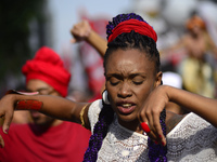 People take part in the Labour Day march held in downtown São Paulo, Brazil, on 01 May 2017. Labor Day or May Day is observed all over the w...