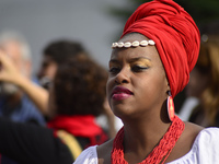 People take part in the Labour Day march held in downtown São Paulo, Brazil, on 01 May 2017. Labor Day or May Day is observed all over the w...