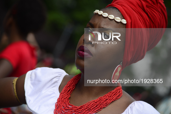 People take part in the Labour Day march held in downtown São Paulo, Brazil, on 01 May 2017. Labor Day or May Day is observed all over the w...