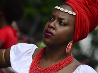 People take part in the Labour Day march held in downtown São Paulo, Brazil, on 01 May 2017. Labor Day or May Day is observed all over the w...