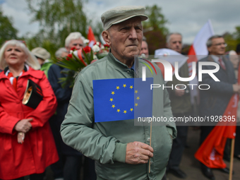 Representatives of leftist circles met at Daszynski Avenue to celebrate May Day outside the Monument to the Military Actions of the Proletar...