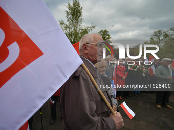 Representatives of leftist circles met at Daszynski Avenue to celebrate May Day outside the Monument to the Military Actions of the Proletar...