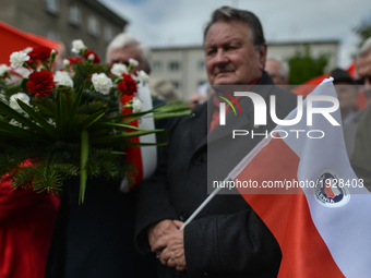 Representatives of leftist circles met at Daszynski Avenue to celebrate May Day outside the Monument to the Military Actions of the Proletar...