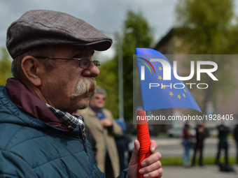 Representatives of leftist circles met at Daszynski Avenue to celebrate May Day outside the Monument to the Military Actions of the Proletar...