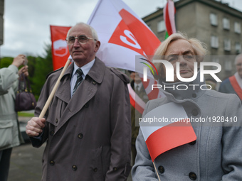 Representatives of leftist circles met at Daszynski Avenue to celebrate May Day outside the Monument to the Military Actions of the Proletar...