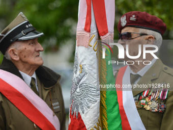 Representatives of leftist circles met at Daszynski Avenue to celebrate May Day outside the Monument to the Military Actions of the Proletar...