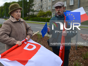 Representatives of leftist circles met at Daszynski Avenue to celebrate May Day outside the Monument to the Military Actions of the Proletar...