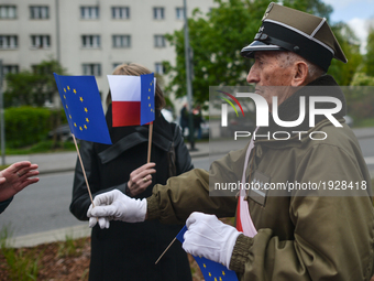 Representatives of leftist circles met at Daszynski Avenue to celebrate May Day outside the Monument to the Military Actions of the Proletar...