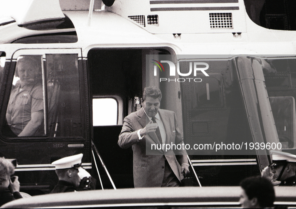 US President Ronald Reagan in Chicago on September 1984.