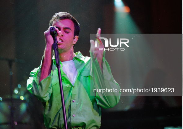 Enrique Iglesias performs at the Pond of Anaheim, CA, on May 24, 1997. 