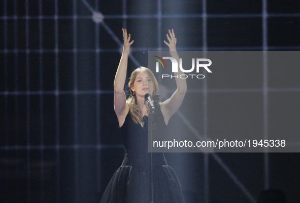 Blanche from Belgium performs with the song "City Lights",during the First Semi Final of the Eurovision Song Contest, in Kiev, Ukraine, 09 M...