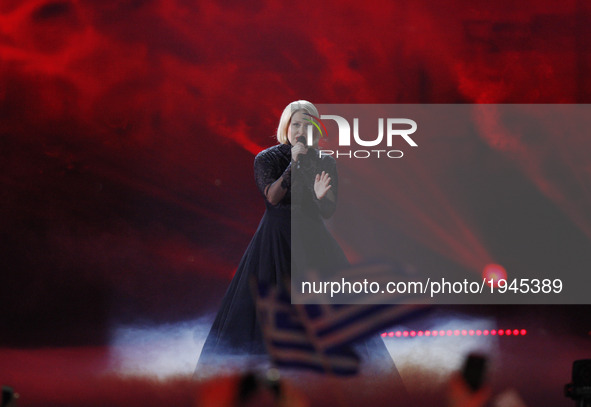 Norma John from Finland performs with the song "Blackbird", during the First Semi Final of the Eurovision Song Contest, in Kiev, Ukraine, 09...