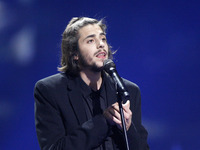 Salvador Sobral from Portugal performs with the song "Amar Pelos Dois", during the First Semi Final of the Eurovision Song Contest, in Kiev,...