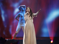 Demy from Greece performs with the song "This is Love",, during the First Semi Final of the Eurovision Song Contest, in Kiev, Ukraine, 09 Ma...