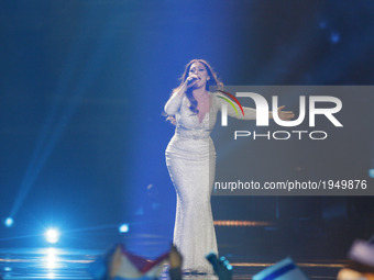 Claudia Faniello from Malta performs with the song "Breathlessly", during the Second Semi-Final of the Eurovision Song Contest, in Kiev, Ukr...