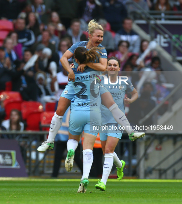 Izzy Christiansen of Manchester City WFC celebrates scoring his sides second goal  
during The SSE FA Women's Cup-Final match betweenBirming...