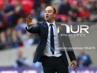 Nick Cushing manager of Manchester City WFC
during  The SSE FA Women's Cup-Final match between Birmingham City Ladies v Manchester City wome...