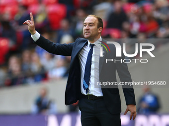 Nick Cushing manager of Manchester City WFC
during  The SSE FA Women's Cup-Final match between Birmingham City Ladies v Manchester City wome...