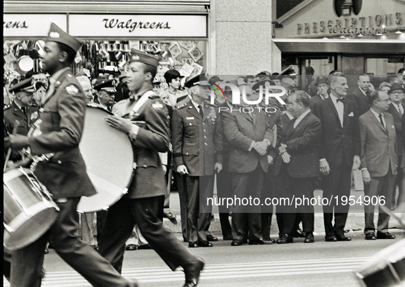 Mayor of Chicago Richard J. Daley attends Armed Forces Day in Chicago, on May 15, 1965. 