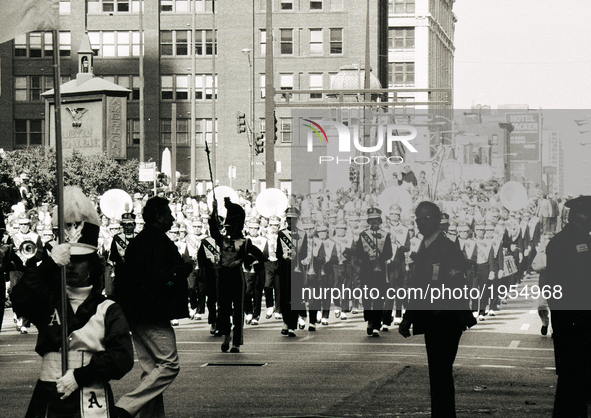 People attends Chicago Columbus Day in Chicago, on October 12, 1964. 