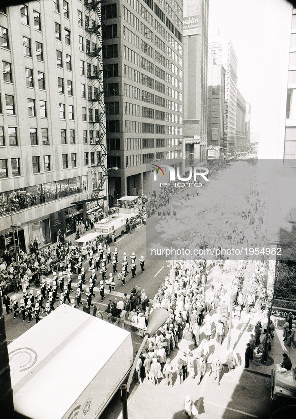 People attends Chicago Columbus Day in Chicago, on October 12, 1964. 