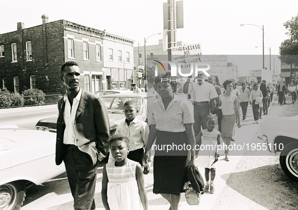 A demonstration of Chicago Freedom Movement, also known as the Chicago Open Housing movement march in Chicago demanding Housing Rights in Ch...