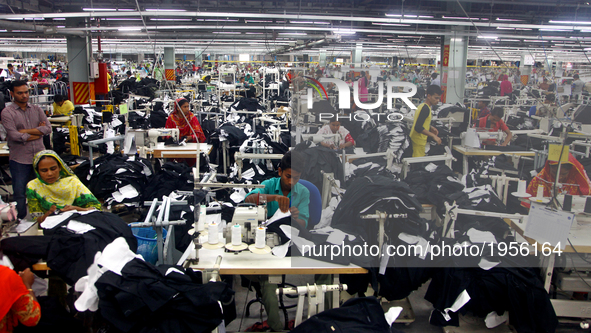 Garments worker working inside a factory in Gazipur in Bangladesh, on May 14, 2017.Bangladesh is the second largest apparel exporter in the...