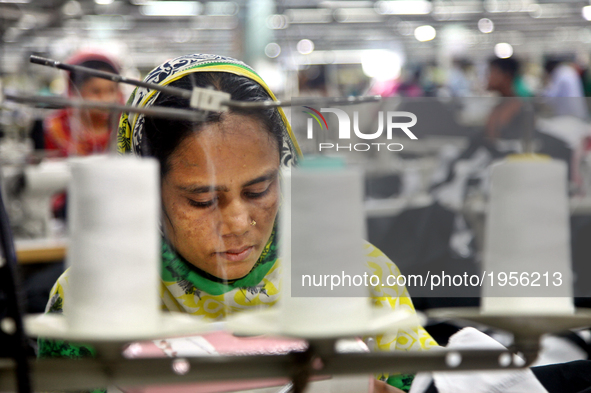 Garments worker working inside a factory in Gazipur in Bangladesh, on May 14, 2017.Bangladesh is the second largest apparel exporter in the...