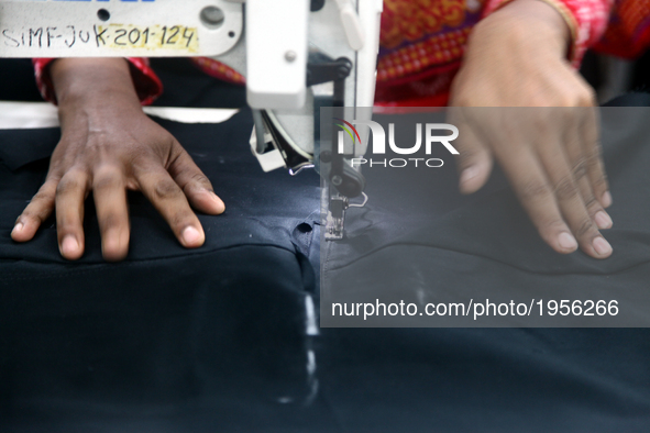 Garments worker working inside a factory in Gazipur in Bangladesh, on May 14, 2017.Bangladesh is the second largest apparel exporter in the...