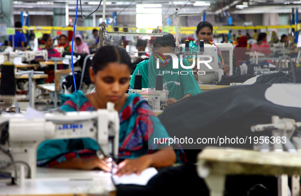 Garments worker working inside a factory in Gazipur in Bangladesh, on May 14, 2017.Bangladesh is the second largest apparel exporter in the...