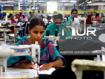 Garments worker working inside a factory in Gazipur in Bangladesh, on May 14, 2017.Bangladesh is the second largest apparel exporter in the...