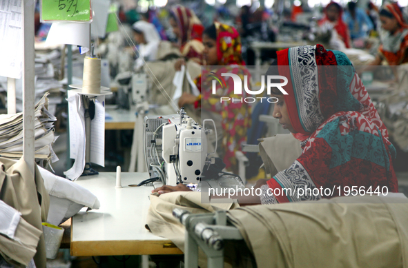 Garments worker working inside a factory in Gazipur in Bangladesh, on May 14, 2017.Bangladesh is the second largest apparel exporter in the...