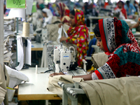 Garments worker working inside a factory in Gazipur in Bangladesh, on May 14, 2017.Bangladesh is the second largest apparel exporter in the...