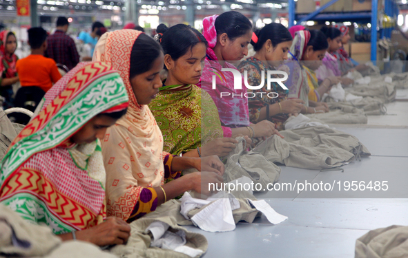 Garments worker working inside a factory in Gazipur in Bangladesh, on May 14, 2017.Bangladesh is the second largest apparel exporter in the...