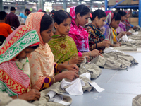 Garments worker working inside a factory in Gazipur in Bangladesh, on May 14, 2017.Bangladesh is the second largest apparel exporter in the...