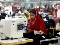 Garments worker working inside a factory in Gazipur in Bangladesh, on May 14, 2017.Bangladesh is the second largest apparel exporter in the...