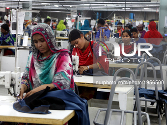 Garments worker working inside a factory in Gazipur in Bangladesh, on May 14, 2017.Bangladesh is the second largest apparel exporter in the...