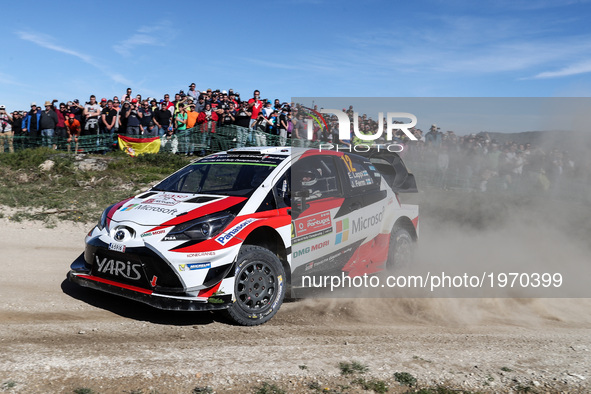 Esapekka Lappi and Janne Ferm in Toyota Yaris WRC of Toyota Gazoo Racing WRT in action during the SS10 Vieira do Minho of WRC Vodafone Rally...