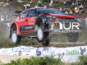Kris Meeke and Paul Nagle in Citroen C3 WRC of Citroen Total Aby Dhabi WRT in action during the SS10 Vieira do Minho of WRC Vodafone Rally d...