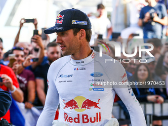 Sebastien Ogier of M-Sport World Rally Team during the assistance park of WRC Vodafone Rally de Portugal 2017, at Matosinhos in Portugal on...