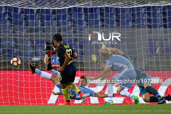 Serie A Lazio v Inter
Eder of Internazionale scoring the goal of 1-3 at Olimpico Stadium in Rome, Italy on May 21, 2017.
 