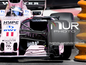 11 PEREZ Sergio from Mexico of Force India VJM10 during the Monaco Grand Prix of the FIA Formula 1 championship, at Monaco on 25th of 2017....