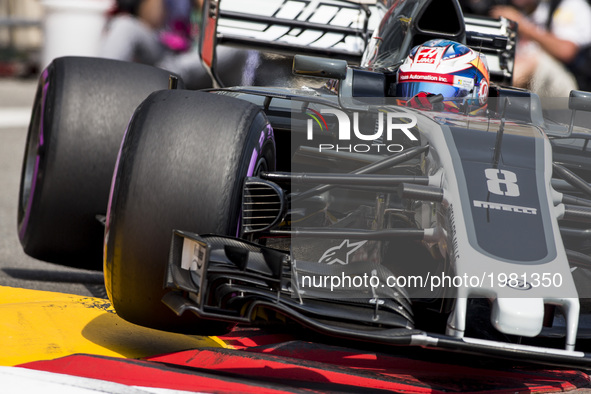 08 GROSJEAN Romain from France of Haas VF-17 Ferrari Haas F1 team during the Monaco Grand Prix of the FIA Formula 1 championship, at Monaco...