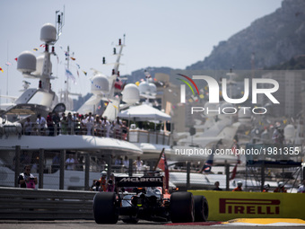 22 BUTTON Jenson from Great Britain of McLaren Honda MCL32 during the Monaco Grand Prix of the FIA Formula 1 championship, at Monaco on 25th...