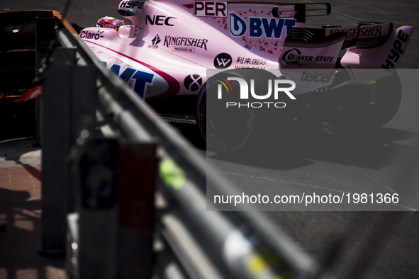 11 PEREZ Sergio from Mexico of Force India VJM10 during the Monaco Grand Prix of the FIA Formula 1 championship, at Monaco on 25th of 2017. 